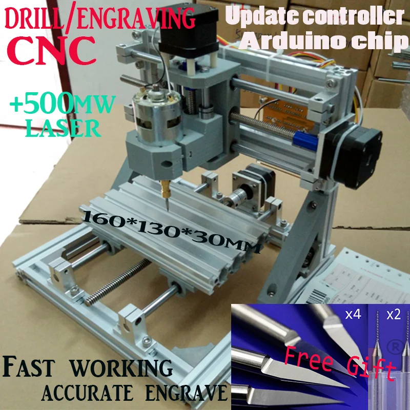 

DiyCNC engraving machine+500mw,working area 160*100*30cm,PCB Milling Machine CNC Wood Carving Mini Engraving router,support ER11