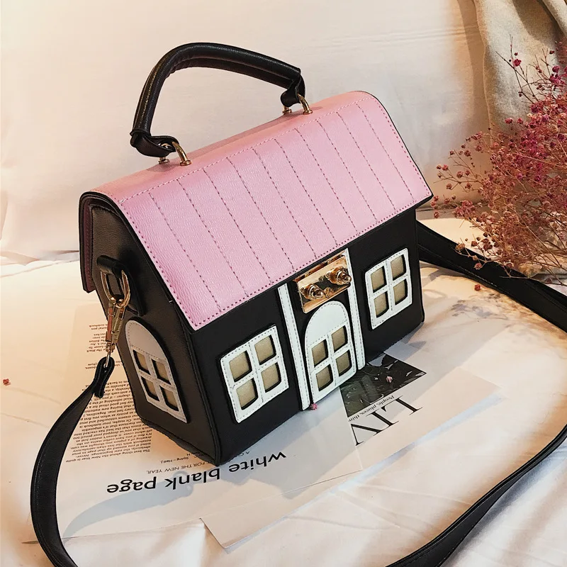 Shoulder Bag Ladies Handbag Crossbody Bag Personality House Shaped Leather Women Handbags Fashion Creative Girl Messenger Crossbody Bag Shoulder Bag Bolsa Fesmall Na