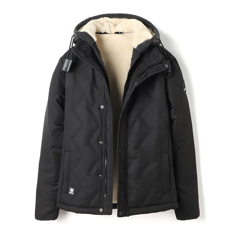 Titotato 2018 новая зимняя куртка Для мужчин бархатной подкладкой теплые Повседневное утолщение Для мужчин хлопок Короткое пальто карман на