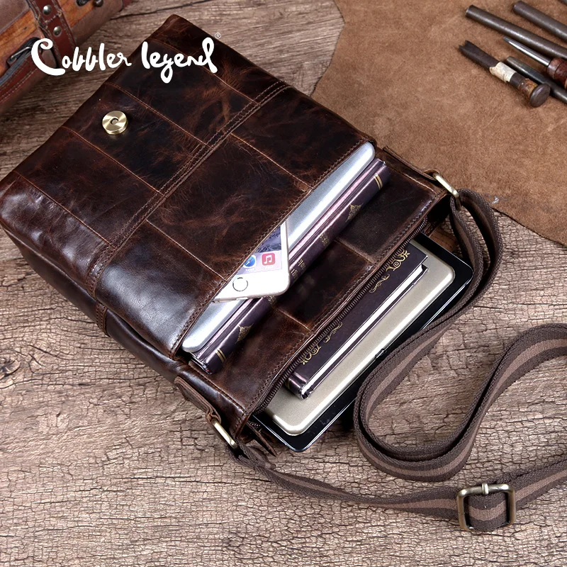 Cobbler Legend модная мужская деловая летняя сумка на плечо портфель из натуральной
