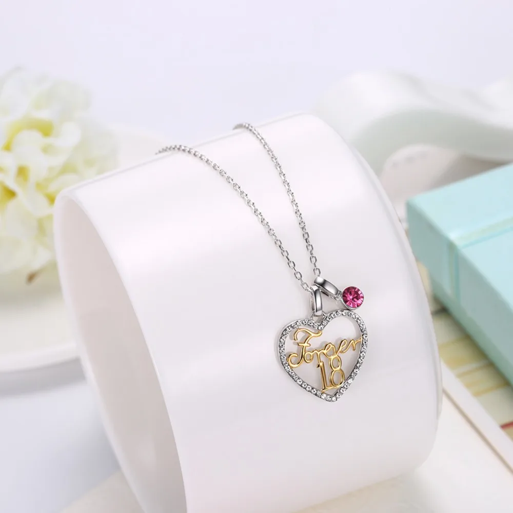 Полое сердце кристалл от Подвески Swarovski ожерелья Forever 18 лучшее пожелание для женщин девушка 925 Серебряная цепочка на день рождения Выпускной