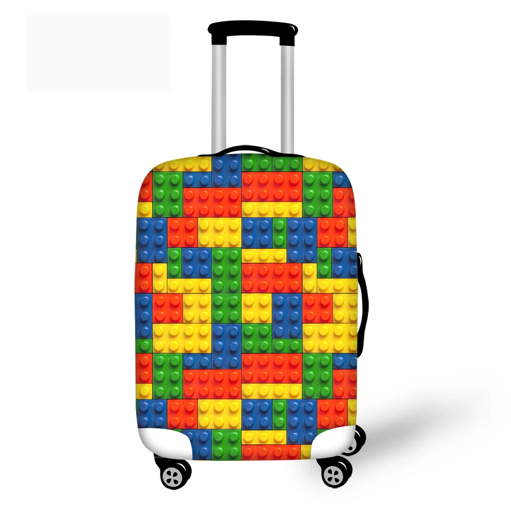 

THIKIN Colored Blocks Travel Suitcase Custom Dust Cover Stretch Waterproof Luggage Cover Trolley Case Luggage Protection Case