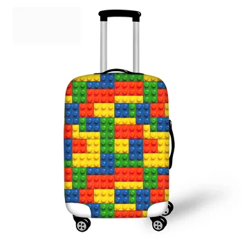 

THIKIN Colored Blocks Travel Suitcase Custom Dust Cover Stretch Waterproof Luggage Cover Trolley Case Luggage Protection Case