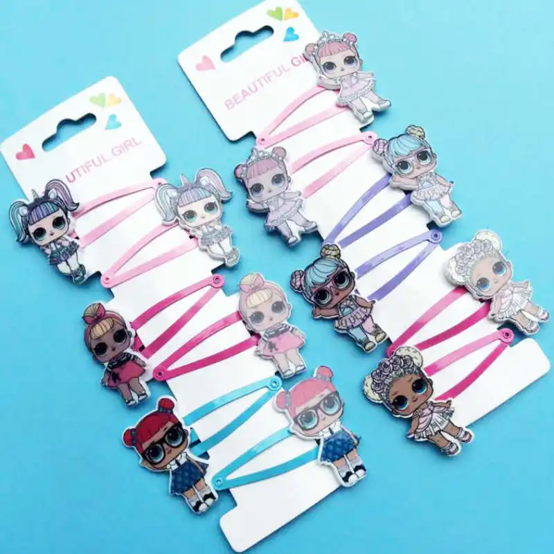 6 шт/1 лот l приятно удивил куклу Мультяшные волосы резинка шпилька будет глаз девушка смолы печати части