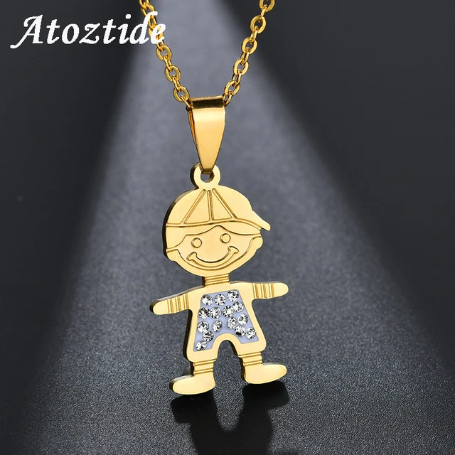 Atoztide Customized Fashion Stainless Steel Name Necklace Personalized Letter Gold Choker Necklace Pendant Nameplate Gift 10