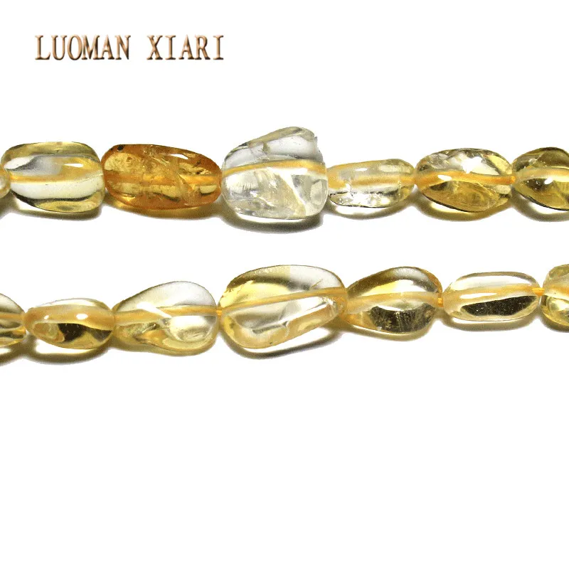 Luoman xiari неправильный каменный из натурального цитрина бисера для самостоятельного изготовления ювелирных изделий браслет ожерелье материал около 8*11 мм нить 15''