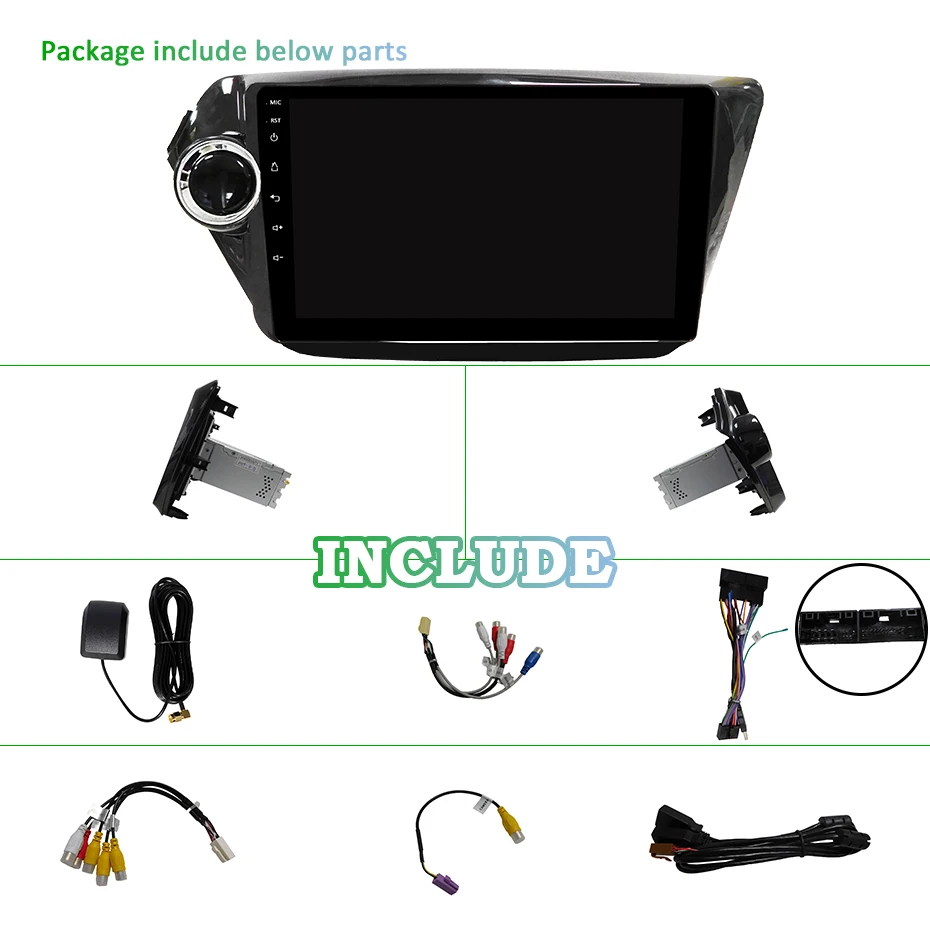 Clearance IPS DSP Android 9.0 64G Car GPS forKIA RIO 3 4 accessories sedan dvd 2016 2017 2018 Car Navigation Stereo Radio NO DVD Player 2