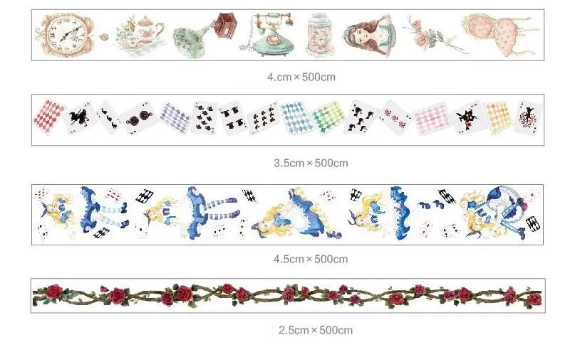 Алиса в стране чудес тема Романтический Винтаж Мода маскирующая лента 40 мм/35 мм/45 мм/25 мм* 5 м DIY Дневник Scrapbook Deco поставка