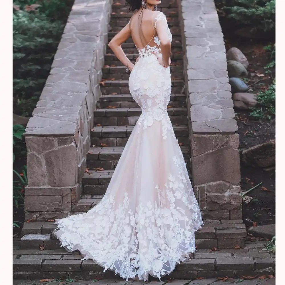 lace trumpet bridal gowns