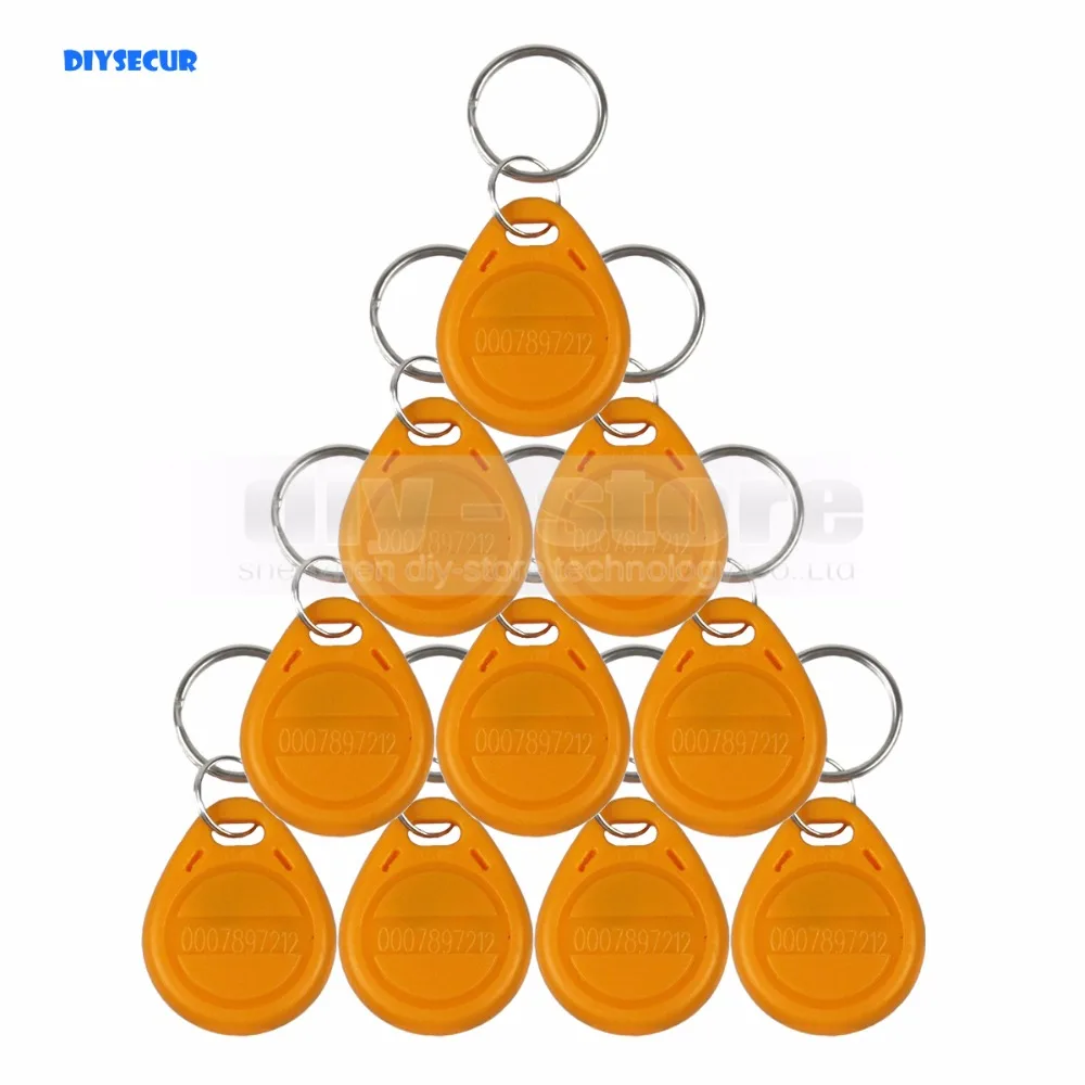 

DIYSECUR 125Khz RFID Tag Proximity ID Cards Keyfob Key Tag Electronic Key For Access Control / Time Clock Use