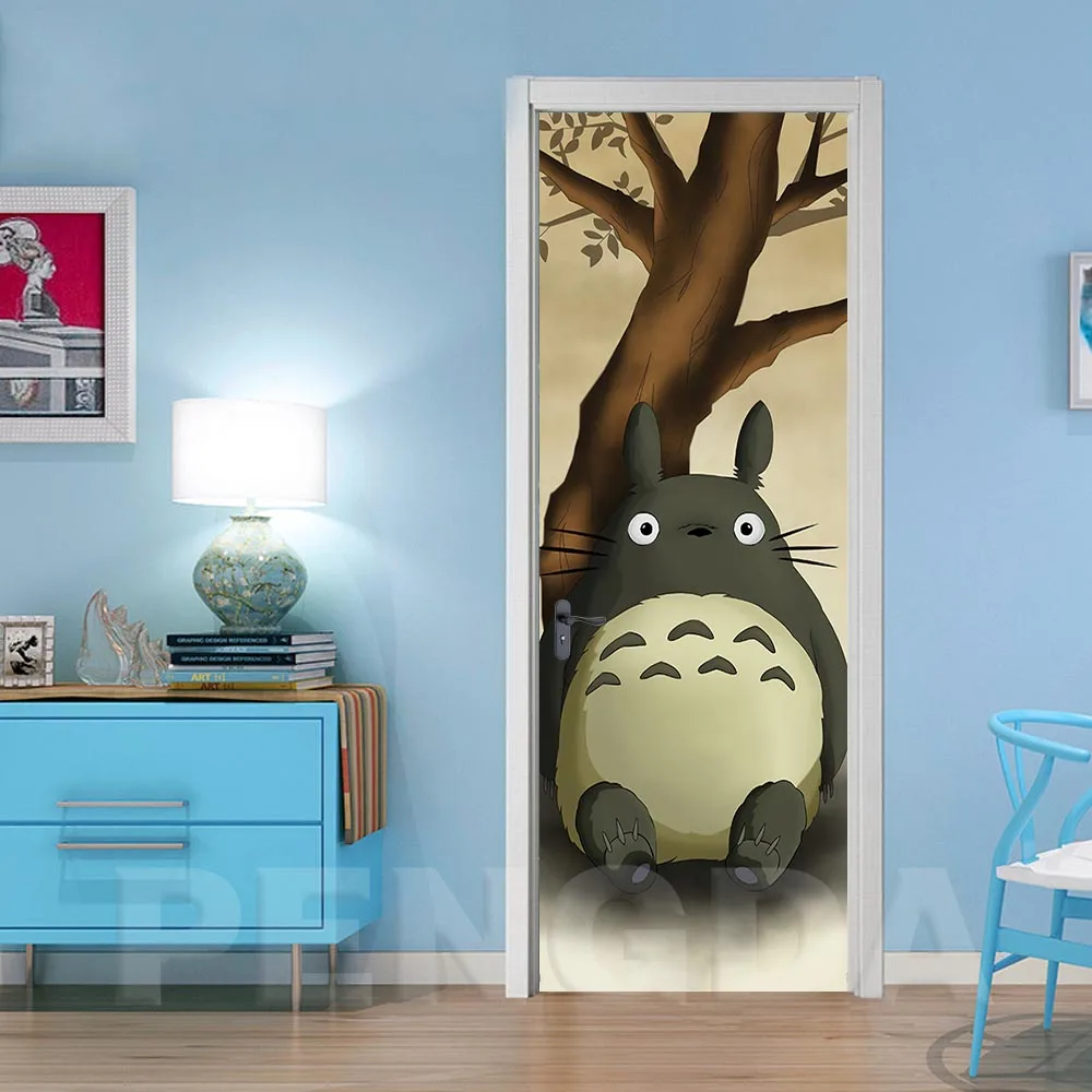 Наклейка для домашнего декора DIY на дверь самоклеящаяся My Neighbor Totoro аниме бумага