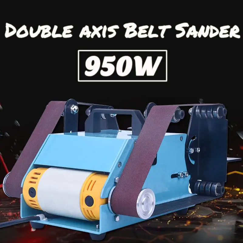 

DOERSUPP 950W 220V Multi-function Sander Desktop Double Axis Belt Sanding Grinding Machine Polishing Tool