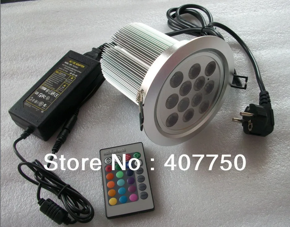 В США 4 проводное соединение RF Беспроводное управление RGB 12X3 W led вниз свет DC 24 V используется для гостиниц и конференц-залов