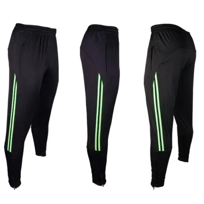 Shinestone дизайн футбольные штаны дышащие мужские спортивные штаны с карманом на молнии футбольные тренировочные брюки - Цвет: 6608 Black green