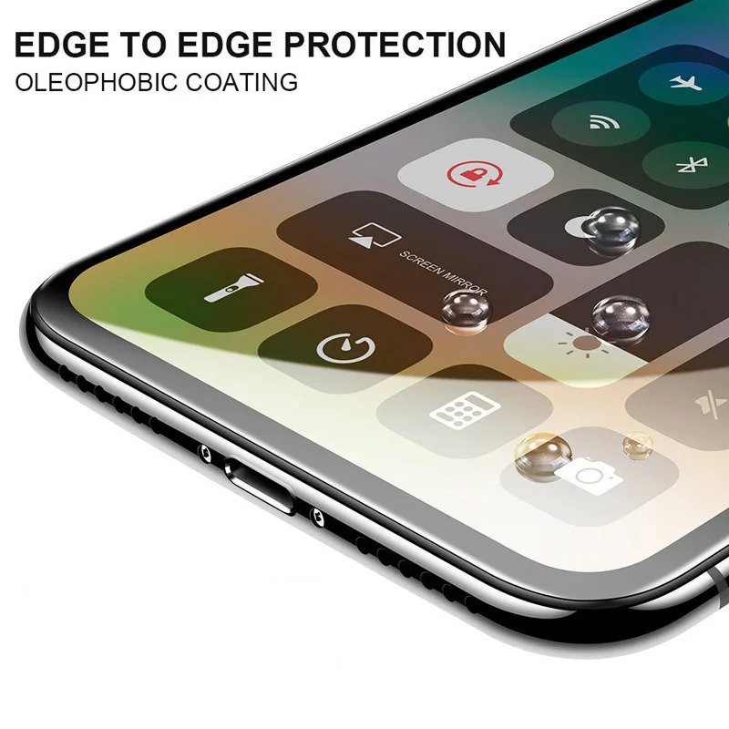 Новое 30D полное покрытие стекло для iPhone X XS 8 7 6 6S Plus точное отверстие XR Max