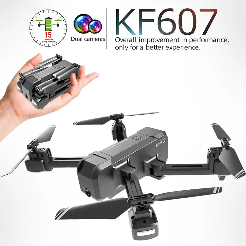 

NEW kf607 Quadcopter with Wifi FPV 1080P HD Dual Camera Optical Flow Selfie Drone Foldable Mini Dron VS SG106 visuo xs816