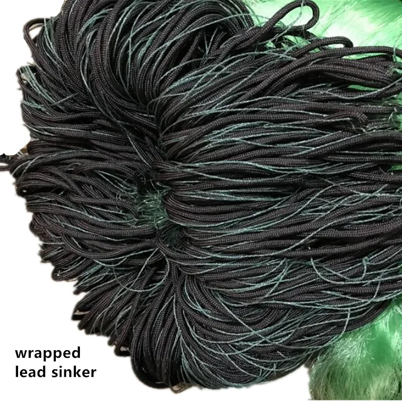wrapped sinker 3layer 2cm-5cm mesh sink net green gill net fish trap nylon fishing net rede de pesca fishing network fish tool