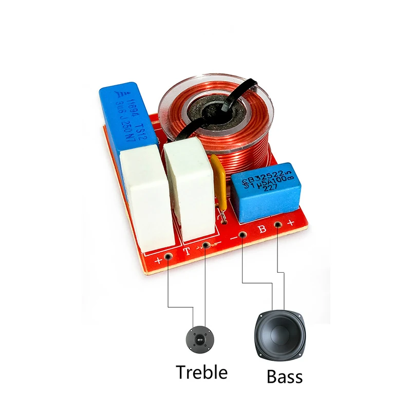 Way, Treble Bass Crossover Filtro, DIY, 80W, 2Pcs