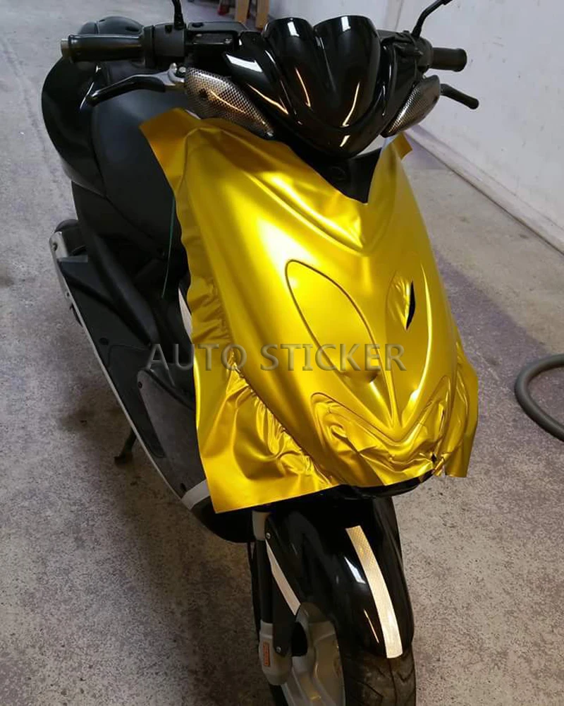 golden matte metallic car wrap 6