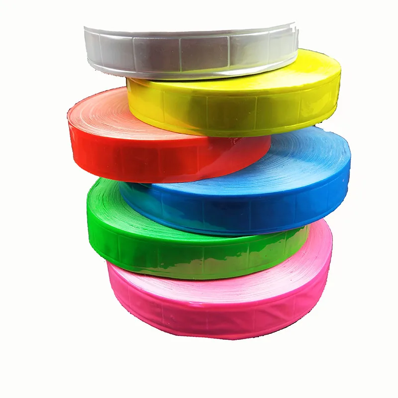 

2.5CM*50 Meter High visibility Fluorescent PVC Stripe Night Reflective Safety Warning tape reflective material piping