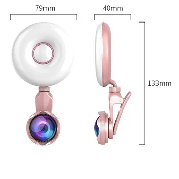 

Fill light Wide-angle macro 2-in-1 self-timer lens flash touch adjust RK33 mobile phone beauty fill light phone lens light lamp