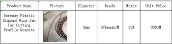 

Boreway Diameter 8mm Plastic Diamond Wire Saw For Cutting Profiling Granite
