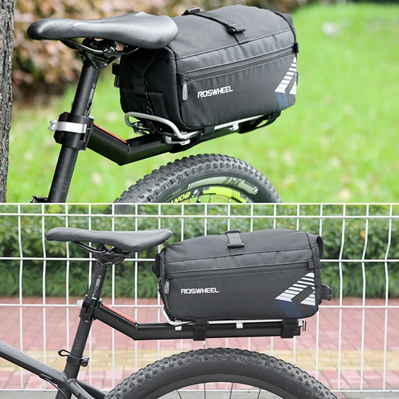 Водонепроницаемая велосипедная сумка для велосипедных аксессуаров, сумка на седло для горного велосипеда, велосипедная сумка на заднее сиденье, сумка через плечо, 6л, регулируемая