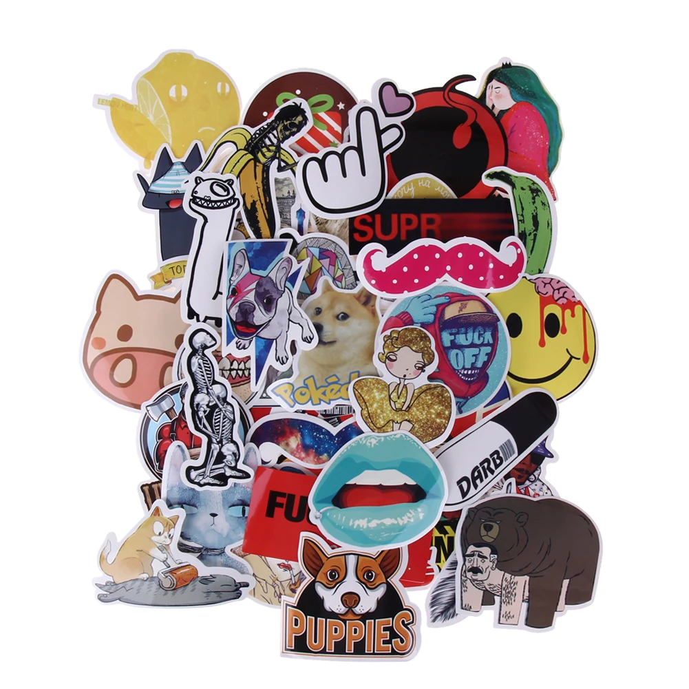

50PCS/set Waterproof Stickers Funny Doodle Sticker Luggage Suitcase Bike Laptop Skateboa DIY Poster Stickers E5M1