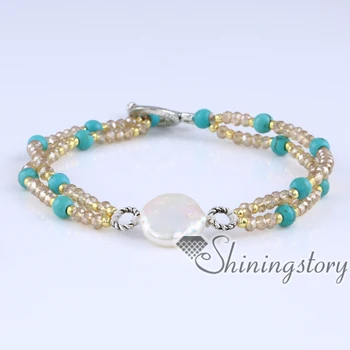 

freshwater pearl bracelet girls pearl toggle bracelet with semi precious stone and crystal beads online pearls jewellery crystal