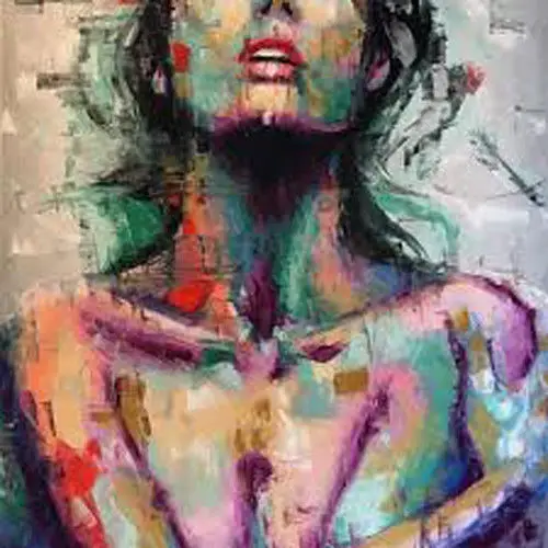 

abstract portrait 100% hand painted angel girl art oil painting canvas