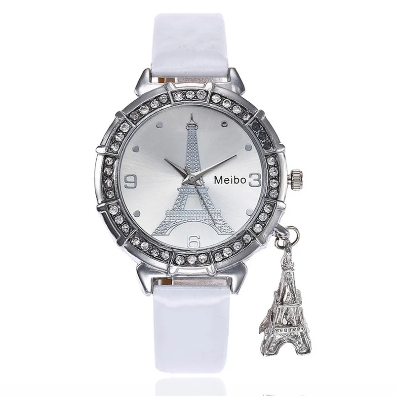 MEIBO women's watches casual watches Quartz Wrist The Eiffel Tower Rhinestone pendant Wrist Watch clock Reloj mujer M08 (19)