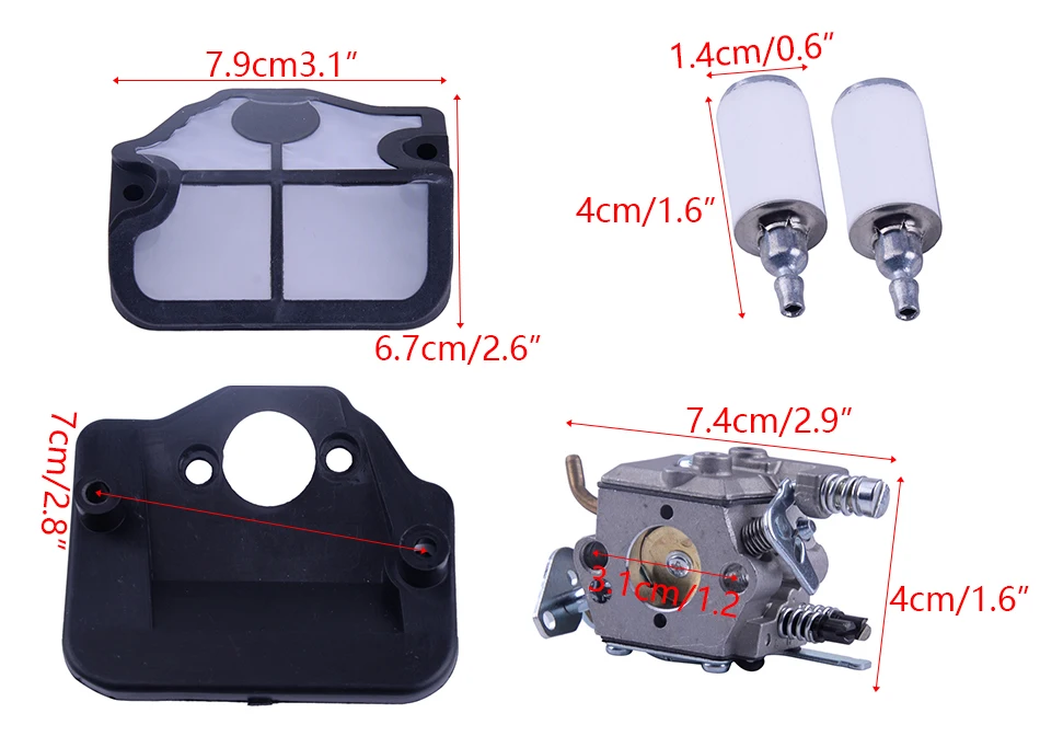 LETAOSK 8 шт. карбюратор Топливопровод прокладка воздушного фильтра трубопровод 545057701 комплект ПОДХОДИТ ДЛЯ Poulan 2200 2500 2600 2750 2775 2900 Wt-657