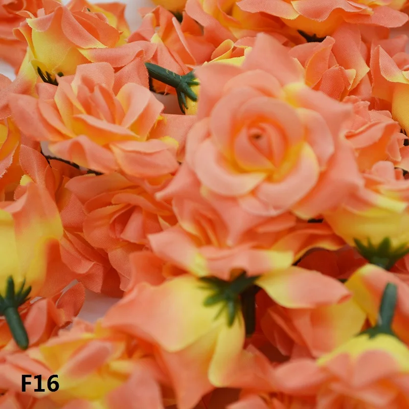 20 шт./лот Искусственные цветы Шелковый цветок головок DIY украшения дома Свадебная вечеринка Поставки ручной работы венки - Цвет: F16