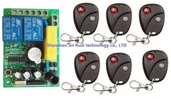 

AC 220V 2CH Smart home Wireless Remote Control Switch 1 pcs receiver + 6 pcs transmitter Simple operation