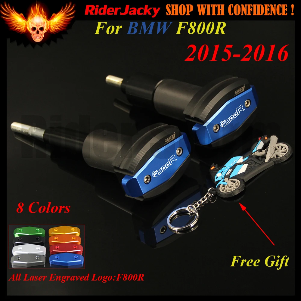 

!Logo F800R CNC Left and Right Motorcycle Frame Slider Anti Crash Protector Blue Red Black For BMW F800R F 800R 2015 2016 15 16