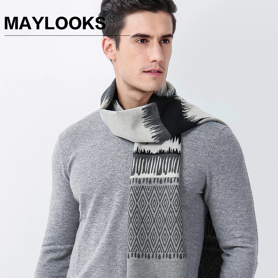 Maylooks Роскошные зимние теплые шерстяные кашемировые шарфы толстый Лабиринт