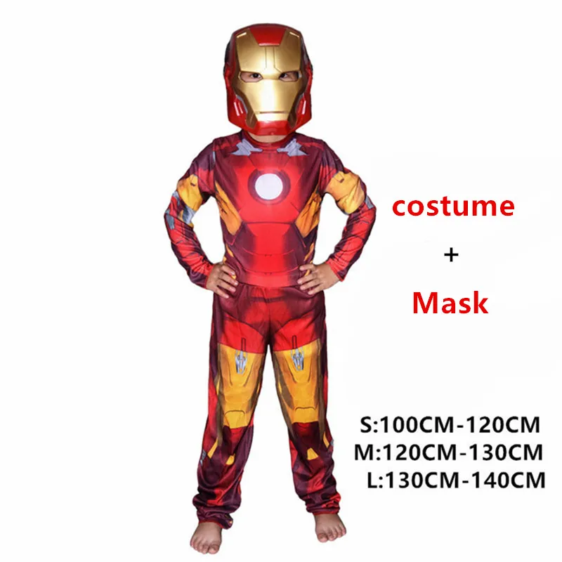 Детская Карнавальная одежда для костюмированной вечеринки роскошный костюм Железного человека Марка VII для мальчиков костюм супергероя Marvel Мстители костюм на Хэллоуин - Цвет: Red-A