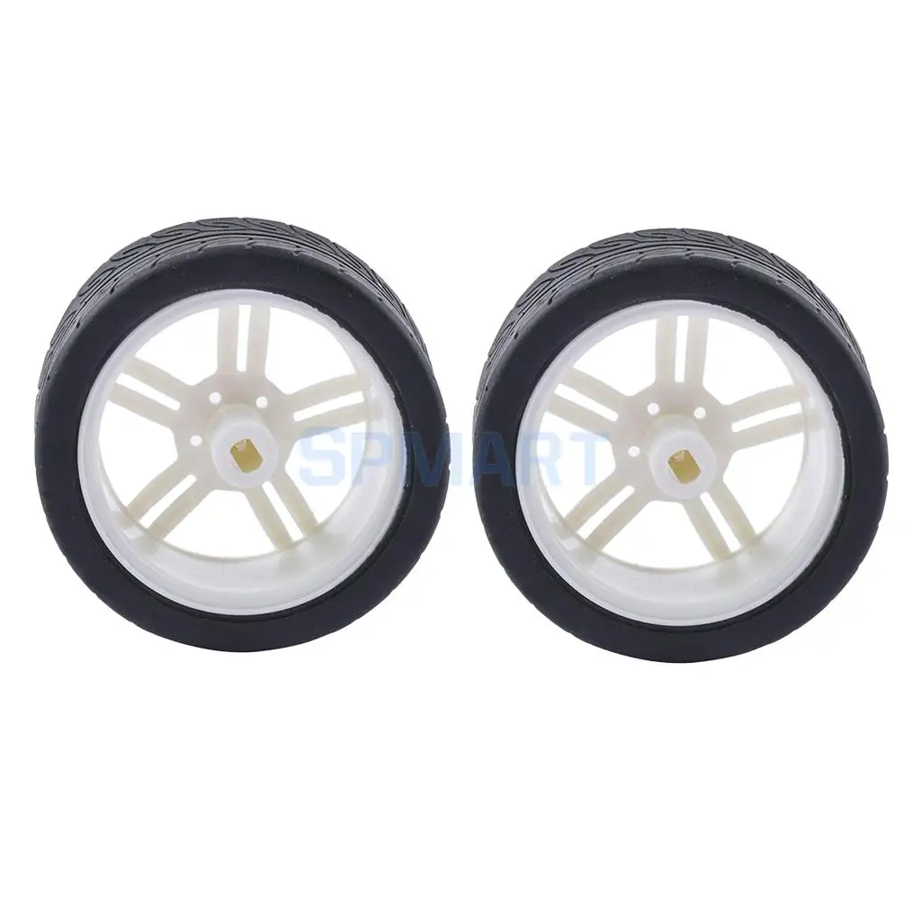 2pcs Rubber Tire TT Motor Car Wheel Smart Car Wheel for Robot Car RC Model Car Kids DIY Toy Car accessories