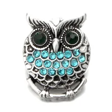 Новинка, 20 шт, ювелирные изделия с защелкой, винтажные металлические кнопки с совой, 18 мм, браслет с застежкой для женщин, амулеты «сделай сам», ювелирные изделия