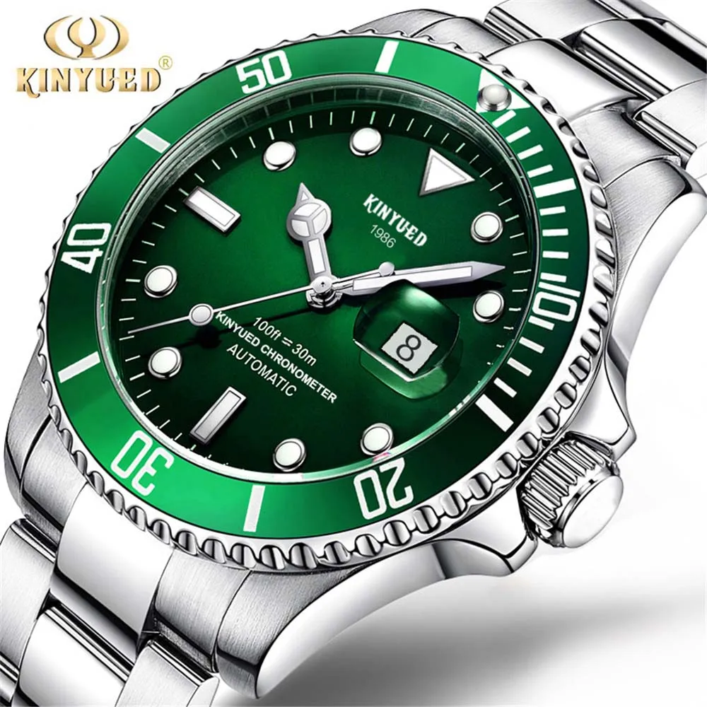 

KINYUED Brand Men Mechanical Watch Automatic Role Date Fashione luxury Submariner Clock Male Reloj Hombre Relogio Masculino