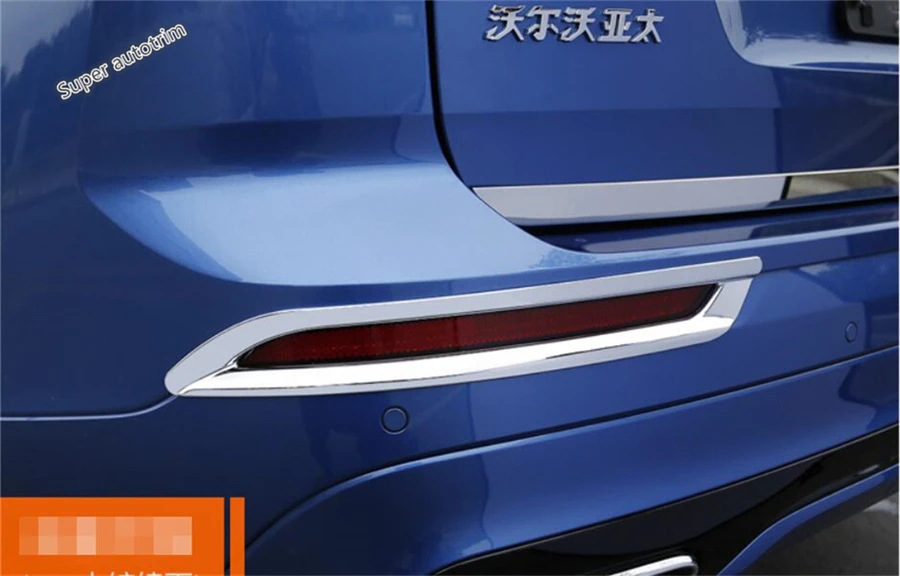 

Lapetus Chrome Accessories Exterior Rear Fog Lights Lamp Eyelid Eyebrow Cover Trim 2 Piece Fit For Volvo XC60 2018 2019 ABS