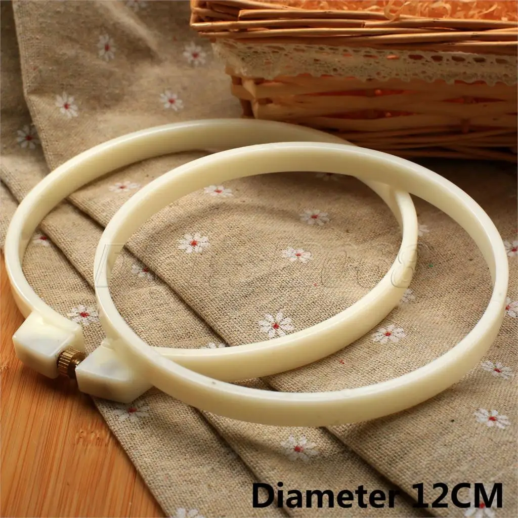 1Pc ABS Plastic 12cm Sewing Hoop Ring Handy Wooden Stitch Machine Cross