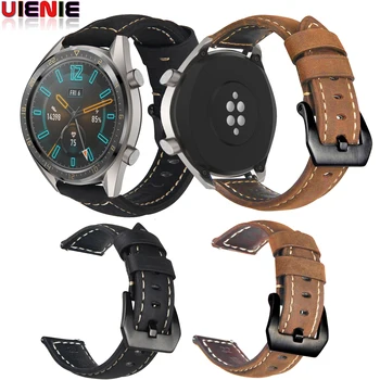 

UIENIE 22mm Leather watch strap for Samsung Gear S3 Classic Frontier Galaxy 46mm Smart Watch band for huawei gt 2 bracelet bands