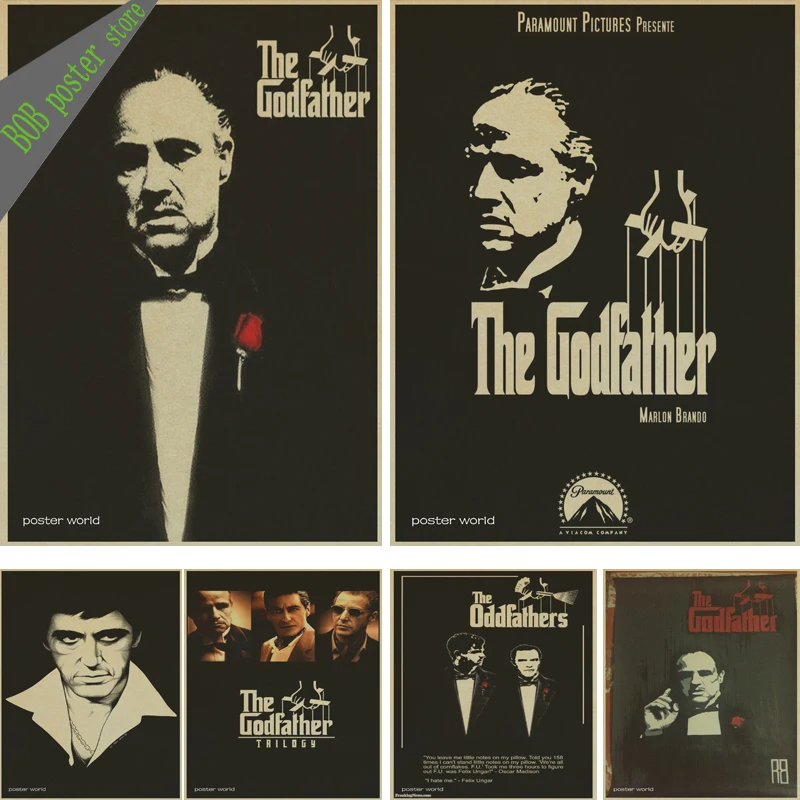 Don Corleone The godfather classic old movie poster retro nostalgia kraft paper