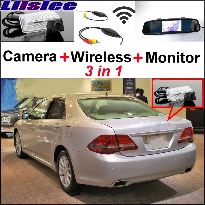 Liislee Special Camera + Wireless Receiver Mirror Monitor Backup Parking System For TOYOTA Crown Majesta S180 12 S200 13 S210 14