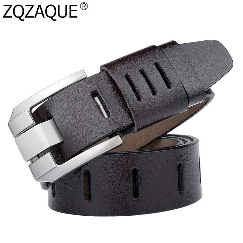 

New Solid Big Wide Pin Buckle Belts for Men Generous Genuine Leather Waistband Cowhide Strap Designer Belts for Jeans DAD Gifts