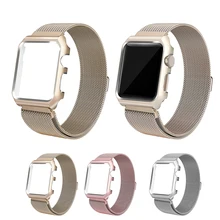 Смотреть Band Loop Milanese Loop Нержавеющая сталь замена часы ремешок противоударный защитный бампер ремешок для Apple Watch