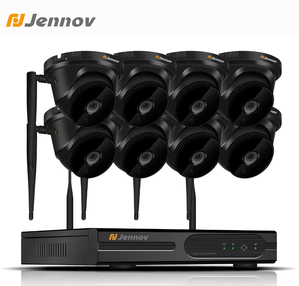 

Jennov 8CH Wireless Home Security Camera System 2MP CCTV System 1080P Video Surveillance Outdoor IP Camera NVR Kit P2P Dome C