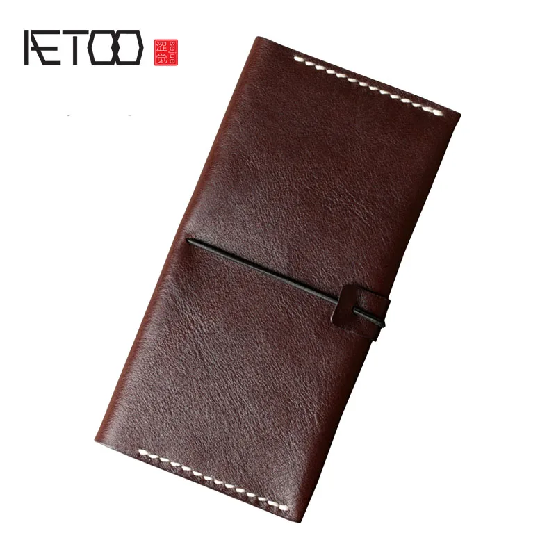 

BJYL The first layer of leather men wallet leather tanning long section of ultra - thin wallet trend of individual Vintage