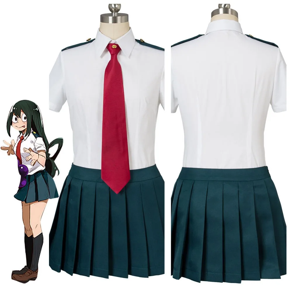 

My Hero Academia Boku no Hero Akademia Ochaco Uraraka Tsuyu Asui Cosplay Costume Girls Summer Uniform Halloween Carnival